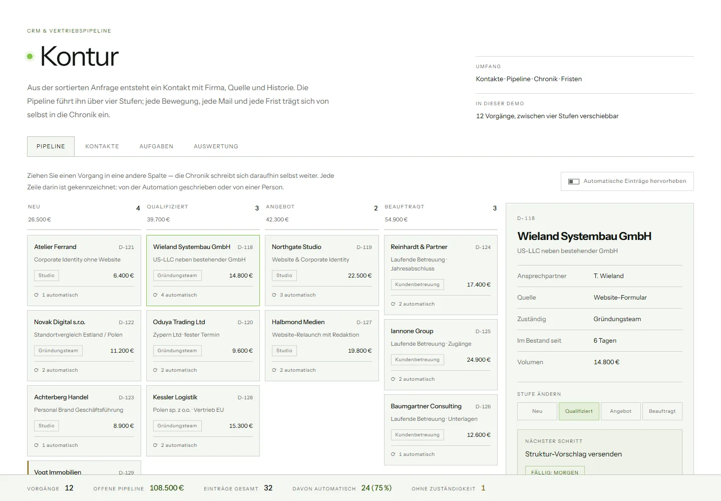 Kontur — A CRM that keeps writing itself.